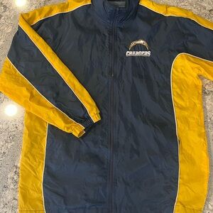Vintage NFL San Diego Chargers Navy and Yellow Windbreaker
